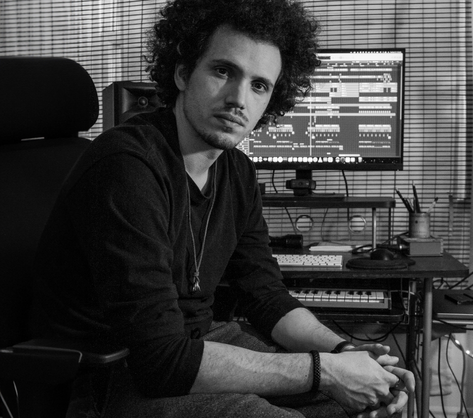 Julien in his recording studio